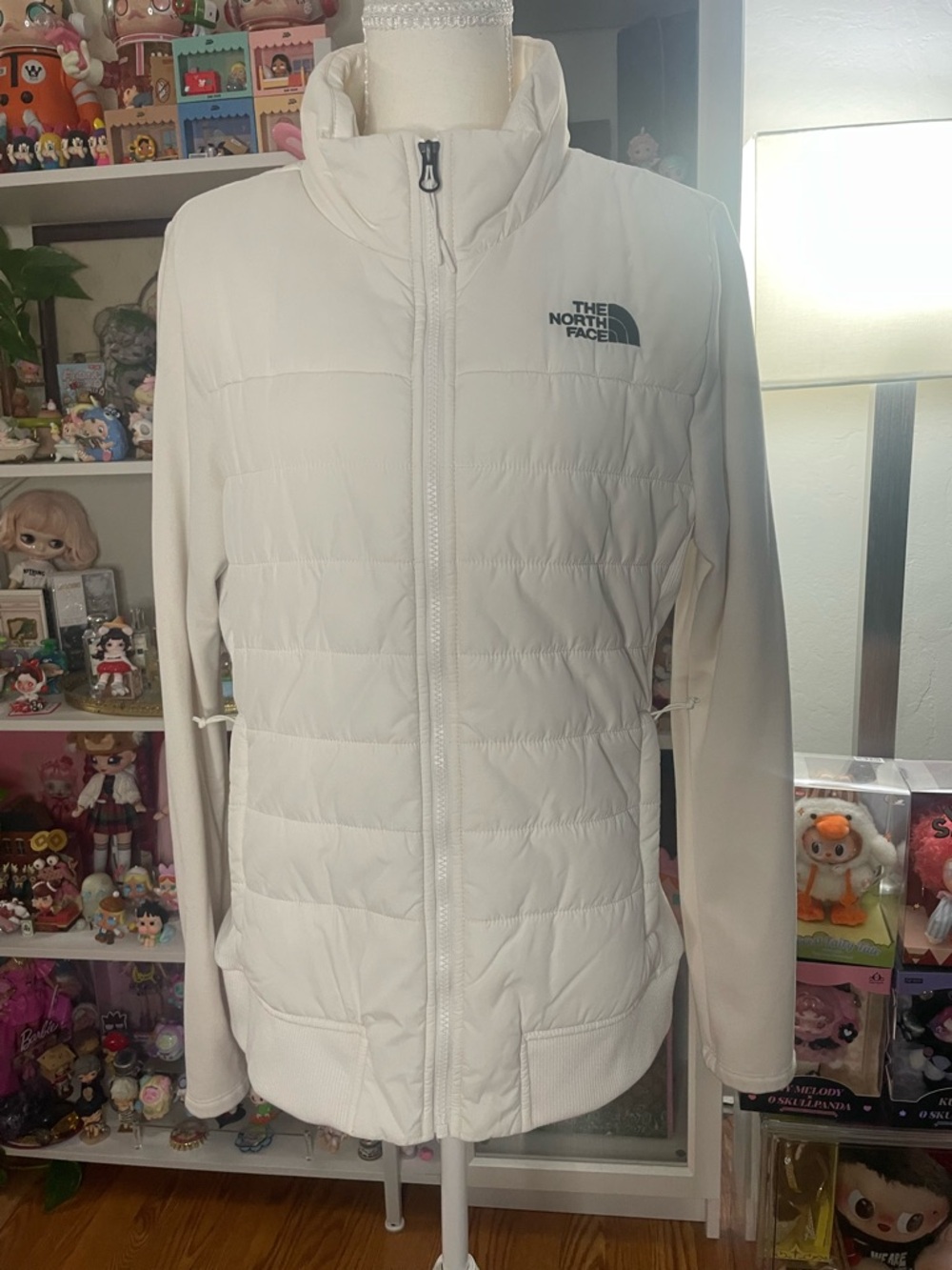 The North Face White Quilted Hybrid Jacket Women’s Size L Full Zip